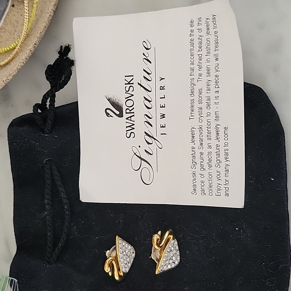 1995 Swarovski Swan Post Earrings